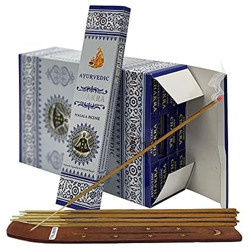  인센스스틱 TRUMIRI Chakra Incense Sticks And Holder Bundle Ayurvedic Hand Made Insence Insense