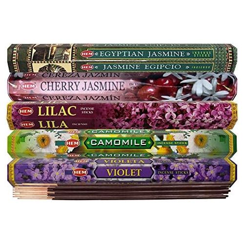  인센스스틱 TRUMIRI Hem Incense Sticks Variety Pack #13 And Incense Stick Holder Bundle With 5 Popular Floral Fragrances