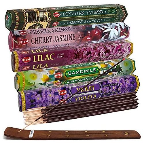  인센스스틱 TRUMIRI Hem Incense Sticks Variety Pack #13 And Incense Stick Holder Bundle With 5 Popular Floral Fragrances