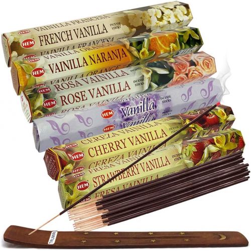  인센스스틱 TRUMIRI Hem Incense Sticks Variety Pack #18 And Incense Stick Holder Bundle With 6 Vanilla Fragrances