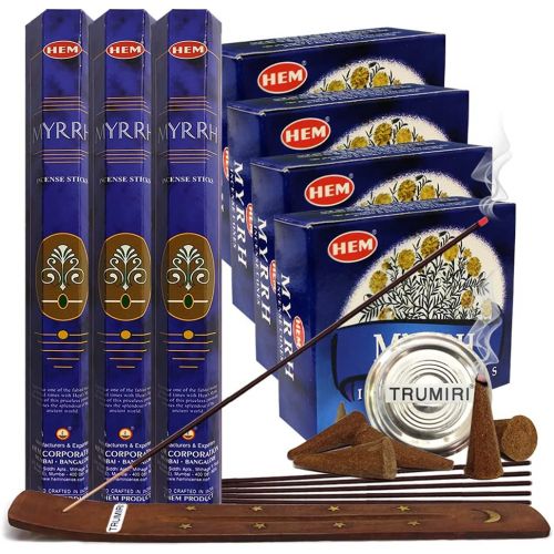  인센스스틱 TRUMIRI Myrrh Incense sticks and cone incense holder variety pack bundle insence insense inscents insienso