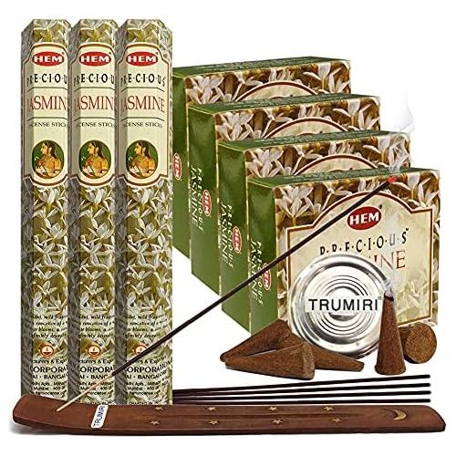  인센스스틱 TRUMIRI Jasmine Incense sticks and cone incense holder variety pack bundle insence insense inscents insienso