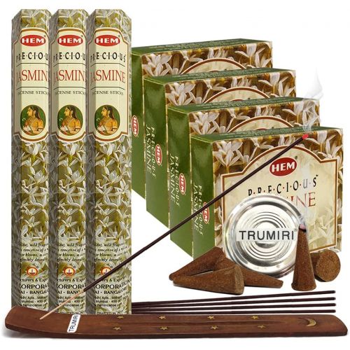  인센스스틱 TRUMIRI Jasmine Incense sticks and cone incense holder variety pack bundle insence insense inscents insienso