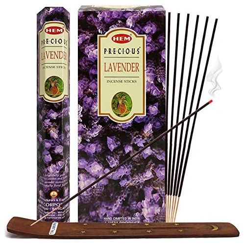  인센스스틱 TRUMIRI Incense Stick Holder Bundle with Hem Precious Lavender 20g Incense Sticks - Pack of 6 (Approx 120 Sticks)