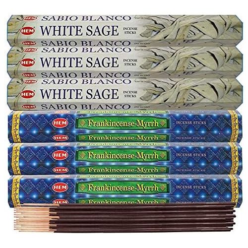  인센스스틱 TRUMIRI White Sage Incense Sticks And Frankincense & Myrrh Incense Sticks With Incense Holder Bundle For Smudging And Home Fragrance