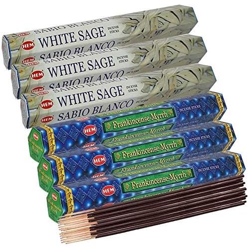  인센스스틱 TRUMIRI White Sage Incense Sticks And Frankincense & Myrrh Incense Sticks With Incense Holder Bundle For Smudging And Home Fragrance