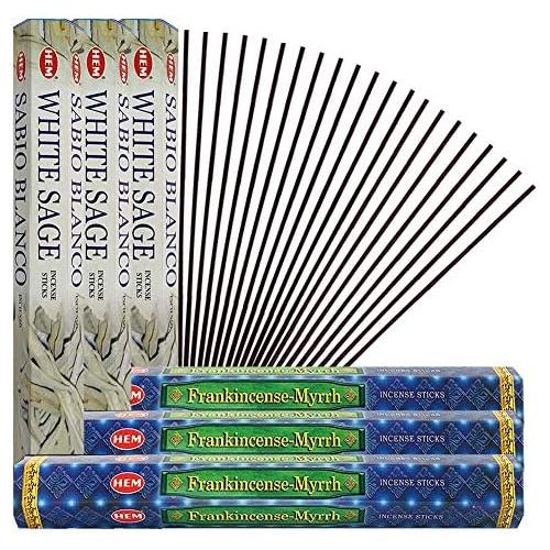  인센스스틱 TRUMIRI White Sage Incense Sticks And Frankincense & Myrrh Incense Sticks With Incense Holder Bundle For Smudging And Home Fragrance