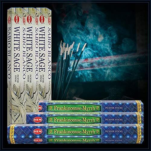  인센스스틱 TRUMIRI White Sage Incense Sticks And Frankincense & Myrrh Incense Sticks With Incense Holder Bundle For Smudging And Home Fragrance