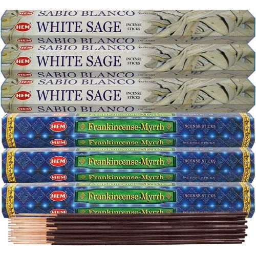  인센스스틱 TRUMIRI White Sage Incense Sticks And Frankincense & Myrrh Incense Sticks With Incense Holder Bundle For Smudging And Home Fragrance