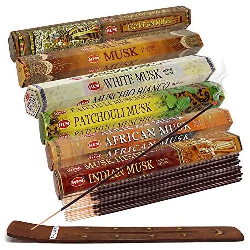  인센스스틱 TRUMIRI Hem Incense Sticks Variety Pack #17 And Incense Stick Holder Bundle With 6 Musk Fragrances