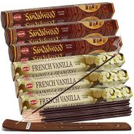 인센스스틱 TRUMIRI Sandalwood Incense Sticks And French Vanilla Incense Sticks With Incense Holder Bundle For Home Fragrance And Spiritual Decor