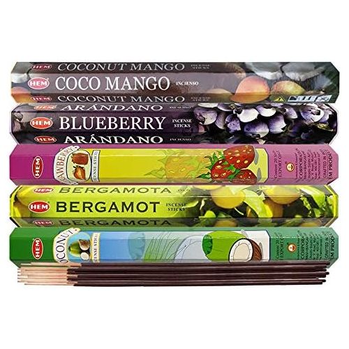  인센스스틱 TRUMIRI Hem Incense Sticks Variety Pack #11 And Incense Stick Holder Bundle With 5 Unique Fruity Fragrances