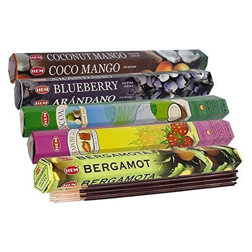  인센스스틱 TRUMIRI Hem Incense Sticks Variety Pack #11 And Incense Stick Holder Bundle With 5 Unique Fruity Fragrances