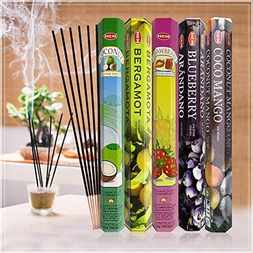  인센스스틱 TRUMIRI Hem Incense Sticks Variety Pack #11 And Incense Stick Holder Bundle With 5 Unique Fruity Fragrances