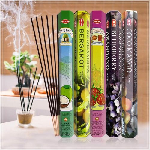  인센스스틱 TRUMIRI Hem Incense Sticks Variety Pack #11 And Incense Stick Holder Bundle With 5 Unique Fruity Fragrances