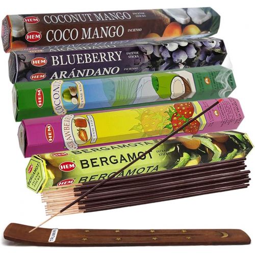  인센스스틱 TRUMIRI Hem Incense Sticks Variety Pack #11 And Incense Stick Holder Bundle With 5 Unique Fruity Fragrances