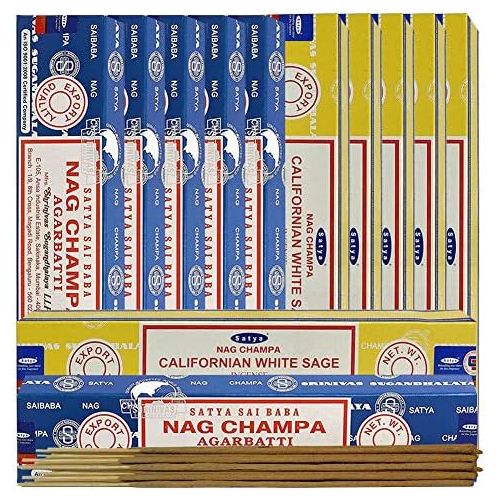  인센스스틱 TRUMIRI Nag Champa Incense Sticks And Californian White Sage Incense Sticks With Incense Holder Bundle For Home Fragrance And Spiritual Decor