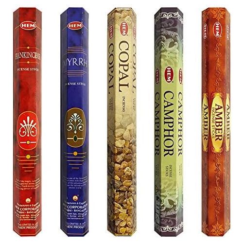  인센스스틱 TRUMIRI Hem Incense Sticks Variety Pack #4 And Incense Stick Holder Bundle With 5 Unique Resin Based Fragrances