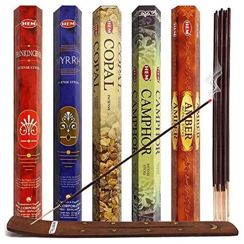  인센스스틱 TRUMIRI Hem Incense Sticks Variety Pack #4 And Incense Stick Holder Bundle With 5 Unique Resin Based Fragrances