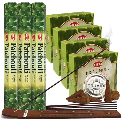  인센스스틱 TRUMIRI Patchouli Incense sticks and cone incense holder variety pack bundle insence insense inscents insienso