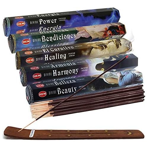  인센스스틱 TRUMIRI Hem Incense Sticks Variety Pack #2 And Incense Stick Holder Bundle With 5 Divine Series Fragrances