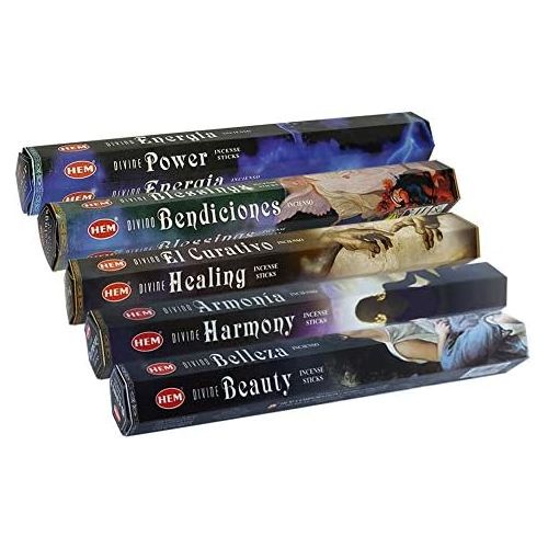  인센스스틱 TRUMIRI Hem Incense Sticks Variety Pack #2 And Incense Stick Holder Bundle With 5 Divine Series Fragrances