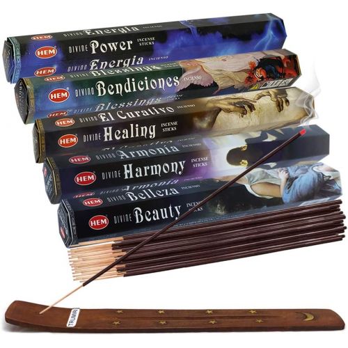  인센스스틱 TRUMIRI Hem Incense Sticks Variety Pack #2 And Incense Stick Holder Bundle With 5 Divine Series Fragrances