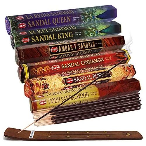  인센스스틱 TRUMIRI Hem Incense Sticks Variety Pack #19 And Incense Stick Holder Bundle With 6 Popular Sandalwood Fragrances