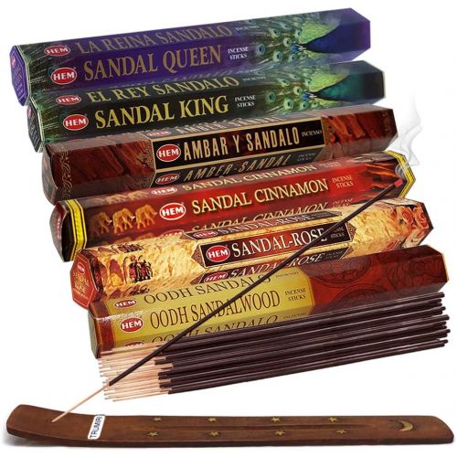  인센스스틱 TRUMIRI Hem Incense Sticks Variety Pack #19 And Incense Stick Holder Bundle With 6 Popular Sandalwood Fragrances