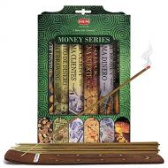 인센스스틱 TRUMIRI Hem Incense Sticks Variety Pack #3 And Incense Stick Holder Bundle With 6 Money Series Fragrances