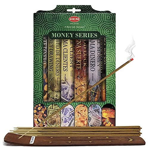  인센스스틱 TRUMIRI Hem Incense Sticks Variety Pack #3 And Incense Stick Holder Bundle With 6 Money Series Fragrances