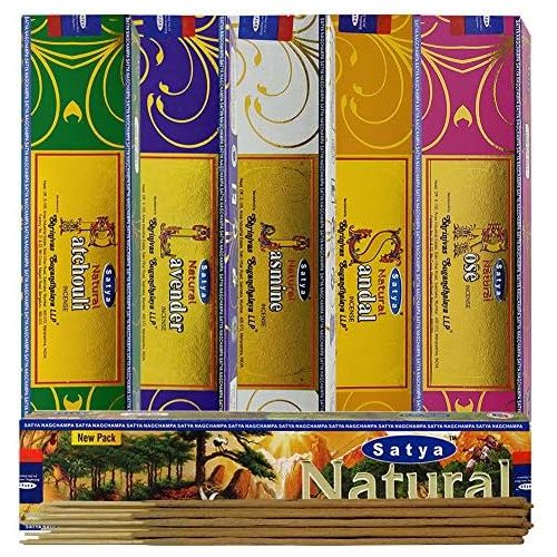  인센스스틱 TRUMIRI Satya Incense Sticks Variety Pack #1 And Incense Stick Holder Bundle With 6 Natural Series Fragrances