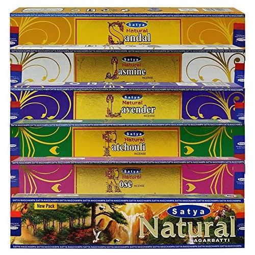  인센스스틱 TRUMIRI Satya Incense Sticks Variety Pack #1 And Incense Stick Holder Bundle With 6 Natural Series Fragrances