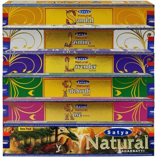  인센스스틱 TRUMIRI Satya Incense Sticks Variety Pack #1 And Incense Stick Holder Bundle With 6 Natural Series Fragrances