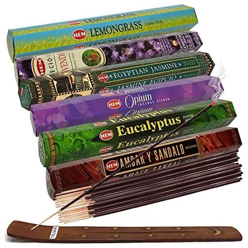  인센스스틱 TRUMIRI Hem Incense Sticks Variety Pack #28 and Incense Stick Holder Bundle with 6 Outstanding Fragrances