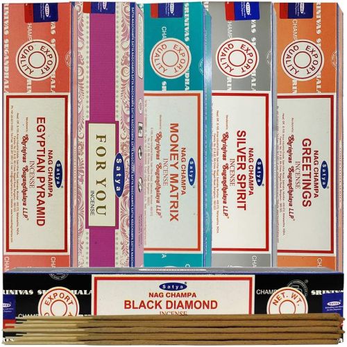  인센스스틱 TRUMIRI Satya Incense Sticks Variety Pack #9 And Incense Stick Holder Bundle With 6 Money Themed Fragrances