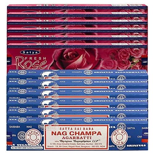  인센스스틱 TRUMIRI Nag Champa Incense Sticks And Fresh Rose Incense Sticks With Incense Holder Bundle For Home Fragrance And Spiritual Decor