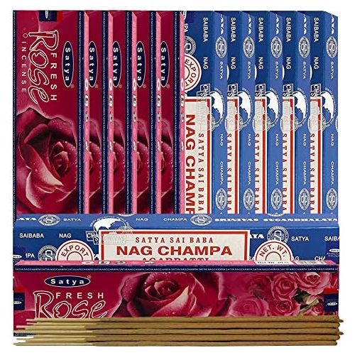  인센스스틱 TRUMIRI Nag Champa Incense Sticks And Fresh Rose Incense Sticks With Incense Holder Bundle For Home Fragrance And Spiritual Decor