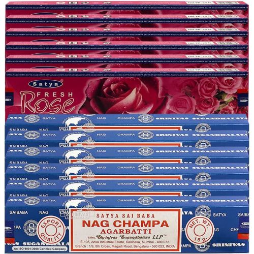  인센스스틱 TRUMIRI Nag Champa Incense Sticks And Fresh Rose Incense Sticks With Incense Holder Bundle For Home Fragrance And Spiritual Decor