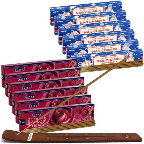  인센스스틱 TRUMIRI Nag Champa Incense Sticks And Fresh Rose Incense Sticks With Incense Holder Bundle For Home Fragrance And Spiritual Decor