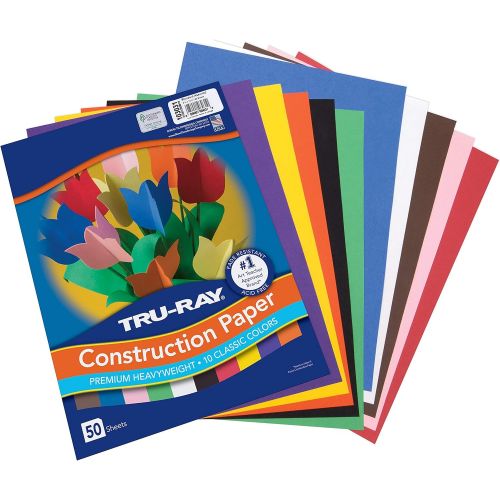  [아마존베스트]Tru-Ray Construction Paper P103031, 9 x 12, Standard Assorted Colors, 50 Sheets