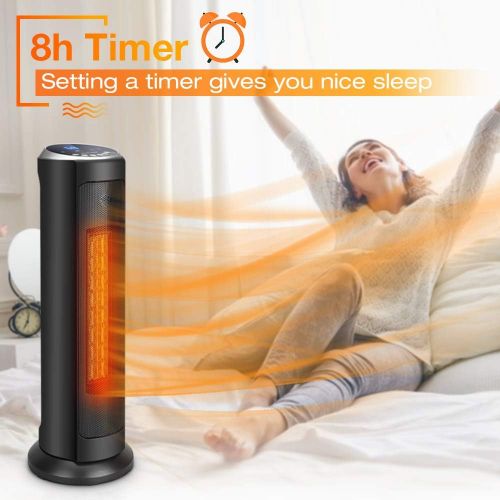  [아마존핫딜][아마존 핫딜] TRUSTECH Space Heater - 1500W Electric Ceramic Heater, 3S Quick Heat Up, Remote Control, 8H Timer, Oscillating,Overheat & Tip-Over Protection, Portable Heater Fan for for Office Bedroom Hom