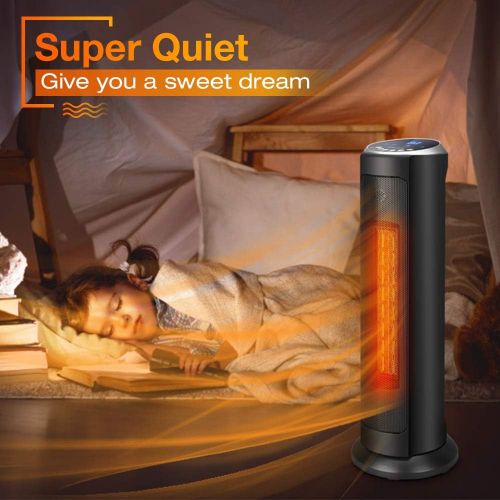  [아마존핫딜][아마존 핫딜] TRUSTECH Space Heater - 1500W Electric Ceramic Heater, 3S Quick Heat Up, Remote Control, 8H Timer, Oscillating,Overheat & Tip-Over Protection, Portable Heater Fan for for Office Bedroom Hom