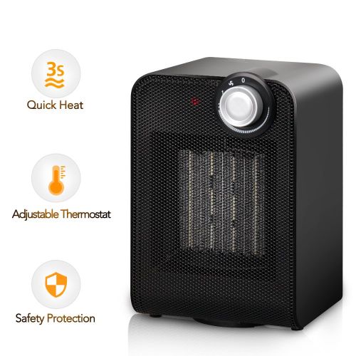  TRUSTECH Portable Ceramic Space Heater, 1500W Fast Heating with Oscillating Function, Overheating & Tip-Over Protection, for Desk Office Home Small Rooms