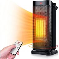 Trustech Space Heaters for Indoor Use - 1500W Fast-heating Ceramic Heater w/ Remote 3 Mode Quiet Portable Oscillating Electric Heater w/ 12H Timer, Tip-Over & Overheating Protectio