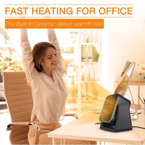  TRUSTECH Space Heater for Small Room ? Portable Personal Quiet Electric Ceramic Combo Heater Fan for All Year Around, Fast Heating, Tip Over & Overheat Protection Air Circulating for Home,