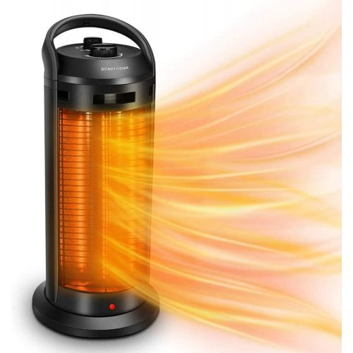  TRUSTECH 2-In-1 Space Radiant Heater - 120° Oscillation Infrared Heater for Indoor, 1500W Electric Heater, 4 Heating Modes, Garage Heater with Dual-Protection, Quiet Fast Heating Patio Heat