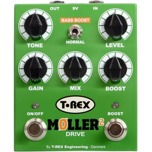  T-Rex Engineering MOLLER-2 Classic Overdrive Guitar Effects Pedal with Clean Boost; Allows for the Perfect Balance Between Overdrive and a Clean Signal (10034)