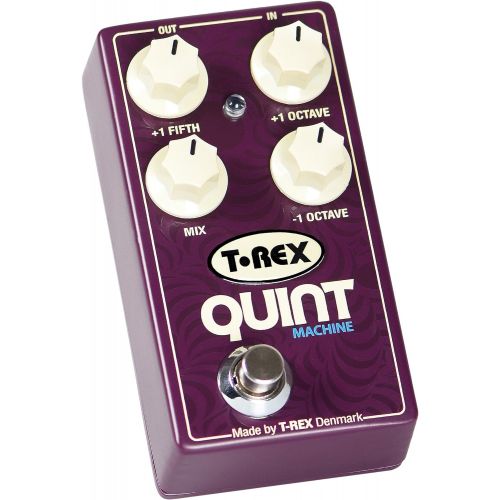  T-Rex Engineering QUINT-MACHINE Pitch Guitar Effects Pedal with Fully Adjustable Octave Up, Octave Down, and Fifth Up Controls; Simulating Organ, Synth or 12-String Sound (10094)