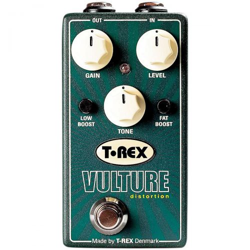  T-Rex Engineering},description:The Vulture has a great, throaty distortion with a nice bite to it but the low end and low midrange can be shaped in many ways, thanks to the low-boo